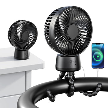 Auto-Swing Portable Stroller Fan, Rechargeable Baby Stroller Cooler With Max 47 Hours Runtime, Ultra-Quiet Clip On Fan With 120