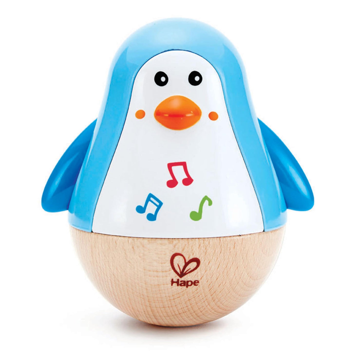 Hape Penguin Musical Wobbler | Colorful Wobbling Melody Penguin, Roly Poly Toy for Kids 6 Months+, Multicolor, 5 x 2 (E0331)