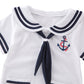 Xm Nyan May'S Baby Toddler Boys Sailor Stripe Romper Marine Navy Romper Outfit White 6-12 Months
