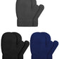 SATINIOR 3 Pairs Toddler Magic Stretch Mittens Little Girls Knit Mitten Baby Boys Soft Winter Knitted Gloves(Dark Gray, Navy Blu