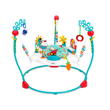 Baby Einstein Farm Explorers Jump & Learn Barnyard 2-in-1 Baby Jumper Activity Center with Interactive Toys, Music, Lights, & So