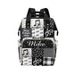Noverbibi Personalized Name Diaper Bags for Women, Customized Music Diaper backpack for Boys, Custom Mommy Nursing Daycare Bags,