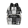 Noverbibi Personalized Name Diaper Bags for Women, Customized Music Diaper backpack for Boys, Custom Mommy Nursing Daycare Bags,
