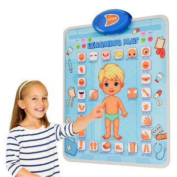 Lifelong Smart Learning Playchart Playmat For Kids 2+ Years, Body Parts English Hindi Words & Spelling, Quiz & Music Modes, Touc