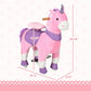 Qaba Ride On Real Walking Unicorn with Sparkly Horn, Soft Plush Ride On Rocking Horse Bearing 176lbs, Imaginative Interactive To