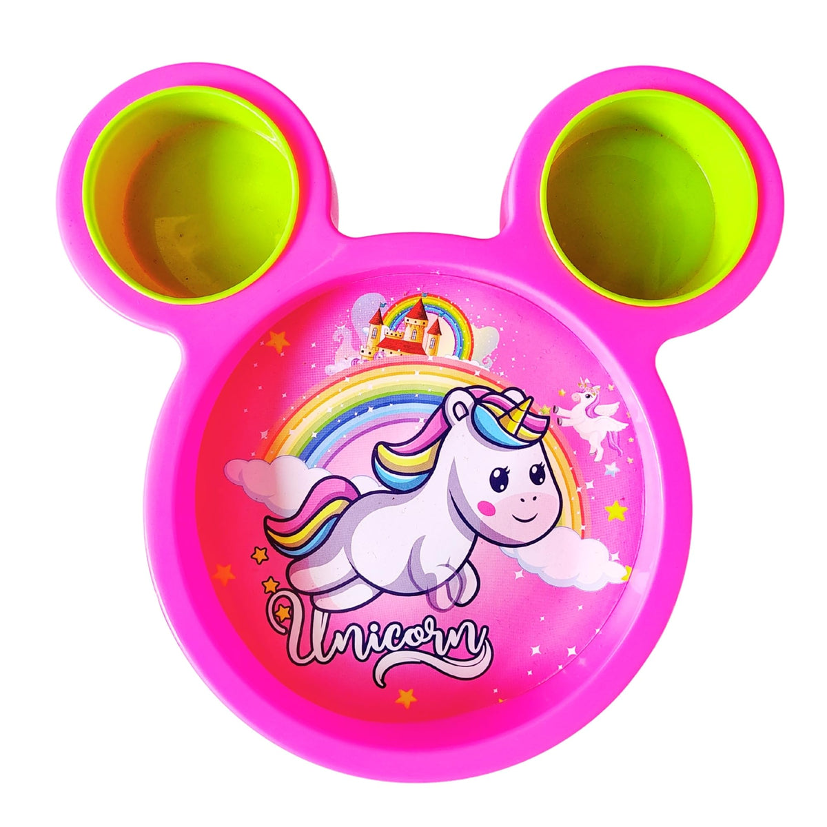 PAROWART Micky Plate Return Gift for Kids,Spoon & Fork,BPAFree Dining Set (Pack of 1 Multicolour)