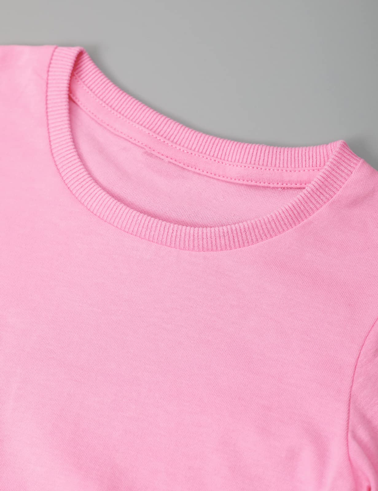 Cosland Toddler Plain Tshirts Baby Boy Shirt, Pink, 4T