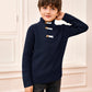 Makkrom Toddler Sweater Baby Boy Girl Turtleneck Cable Knit Sweaters Long Sleeve Christmas Outwear Spring Fall Winter Navy