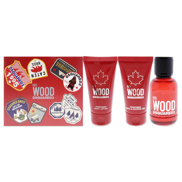 Red Wood By Dsquared2 For Women - 3 Pc Gift Set 1.7Oz Edt Spray, 1.7Oz Body Lotion, 1.7Oz Bath And Shower Gel