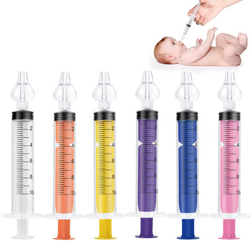 Vicloon Baby Nasal Irrigator, 6Pcs Nasal Syringe For Baby, Syringe Nasal Irrigator With Cleanable And Reusable Silicone Nasal Su