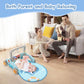 2 In 1 Baby Play Gym With Walker For Newborn, Baby Play Mat Activity Gym With 4 Infant Learning Sensory Tummy Time Mat For Infan