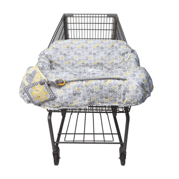 Boppy Shopping Cart And High Chair Cover, Sunshine Yellow And Gray Chevron With Changeable Slideline Sun Book Toy, Plush Comfort