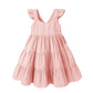 Younger Tree Toddler Baby Girl Dress Summer Outfits Flutter Sleeve Smocked Dress Kids Causal Boho Dresses Clothes (4-5T, Pink Dr