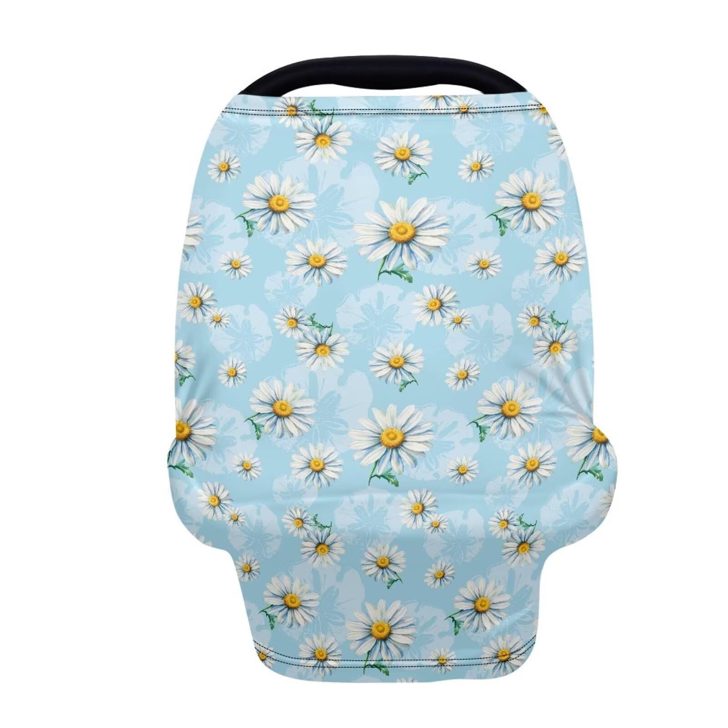 LedBack Floral Car Seat Covers Daisy Carseat Canopy for Babies Breastfeeding Covers, Boys and Girls Lightweight and Breathable C