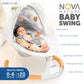Jool Baby Nova Nature Baby Swing For Newborns - Natural Wood Toys, Electric Motorized Infant Swing, Bluetooth Music