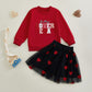 Yingisfitm Toddler Girl Valentines Day Outfit Letter Sweatshirt Love Heart Tutu Skirts Sets Little Girl Valentine Clothes (Red,