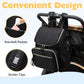 LORADI Large Capacity Diaper Bag Backpack with Stroller Buckle, Water-Resistant Travel Baby Bag with Insulated Pockets (Nylon, B