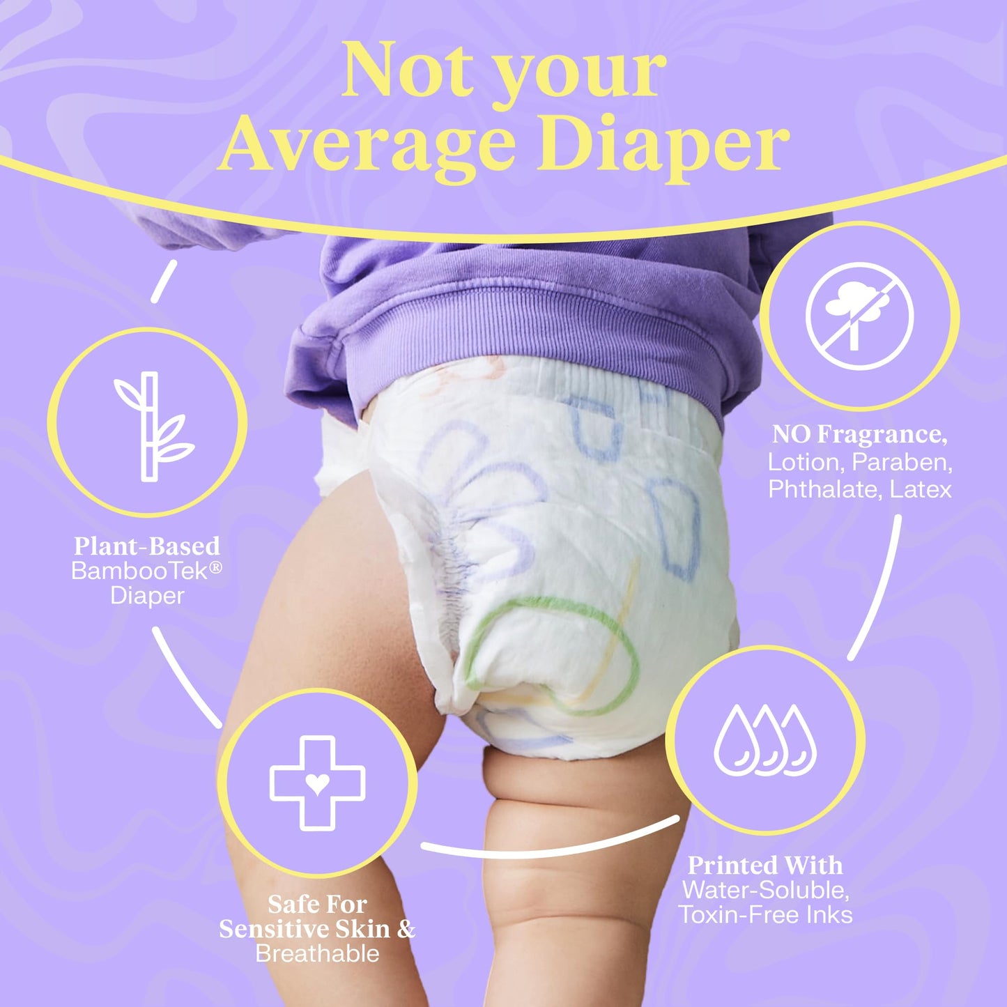 Freestyle Diapers - (Size 3) Hyper Absorbent & Non-Toxic - Disposable Diapers For Sensitive Skin - Ultra Soft Diapers (16-28 Lbs