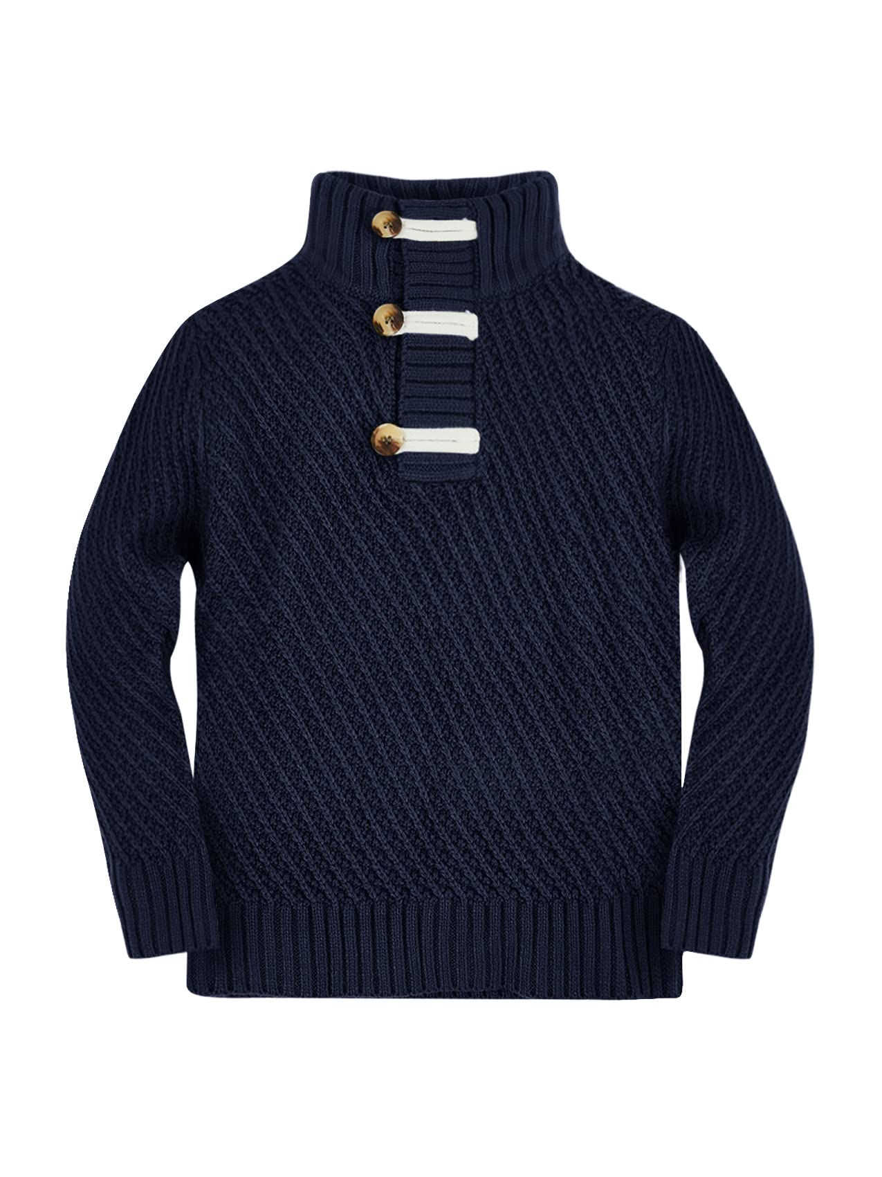 Makkrom Toddler Sweater Baby Boy Girl Turtleneck Cable Knit Sweaters Long Sleeve Christmas Outwear Spring Fall Winter Navy