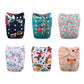 babygoal Boy Cloth Diapers Pack of 13, Baby Reusable Washable Pocket Nappy, 6pcs Diapers+6pcs Rayon from Bamboo Inserts+Wet Bag
