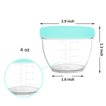 Youngever 18 Sets Baby Food Storage, 4 Ounce Baby Food Containers With Lids, 9 Coastal Colors, With Lids Labels