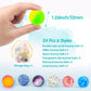 Ecoofor 24 Pieces Bouncy Balls 32mm Bounce Balls 6 Styles High Bouncing Balls Toys for Kids Party Favors Birthdays Gift Classroo