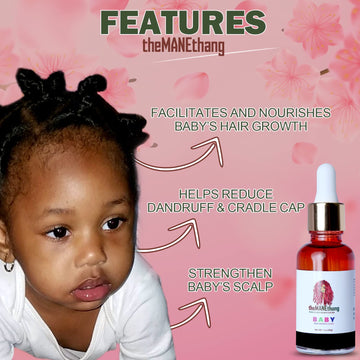Themanethang Baby Hair Growth Oil - Organic Newborn Oil With Coconut, Olive, Castor, And Tea Tree Oils