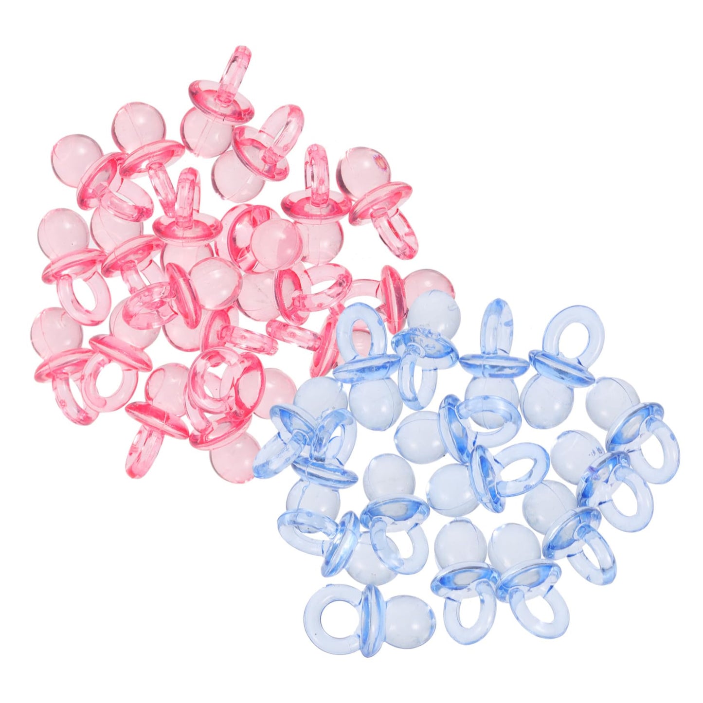 Toyvian 100pcs Mini Acrylic Pacifiers Shower Favors for Boys Transparent for Party Decorations Cupcake Toppers Crafting and Gift