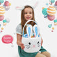 Lofytain Easter Basket Bags,Easter Eggs-Gift Baskets For Kids,Bunny Tote Bag Bucket For Easter Eggs,Toys, Candy,Gifts (Blue)