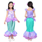 Cmiko Princess Ariel Costume Little Girls Mermaid Dress Up Clothes Purple Fancy Outfit With Tiara Wand Mace Gloves Accessories S