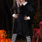 Besserbay Halloween Girl'S Long Sleeve Flare Velvet Midi Dress Black 11-12 Years