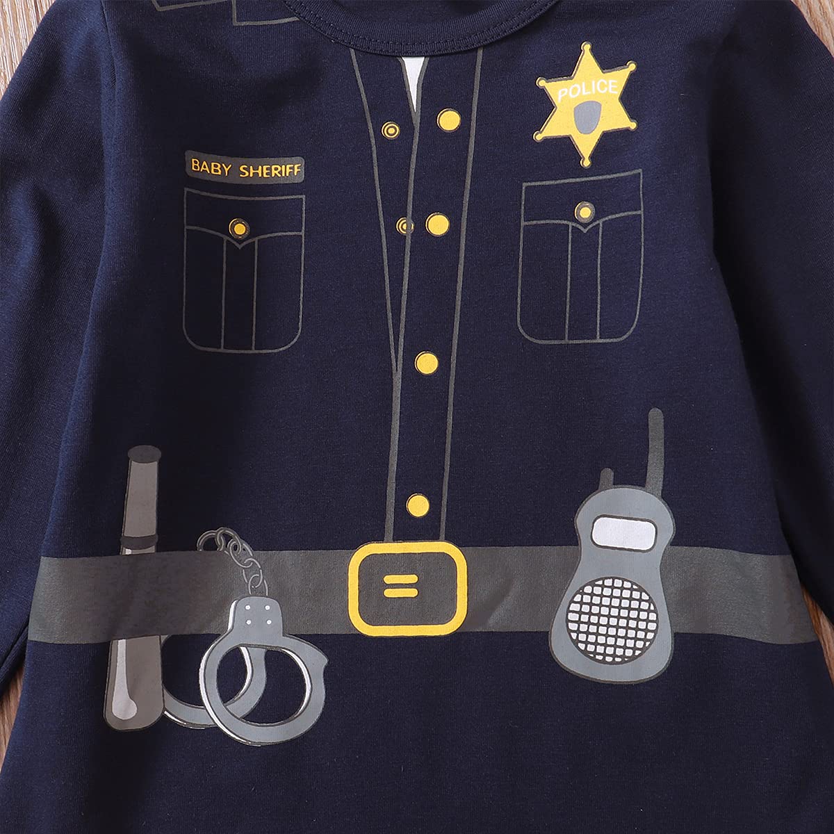 Singcoco Baby Boy Costume Outfit Police Newborn Officer Costume Outfit Policeman Clothes (Police, 18-24 Months)