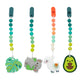 Nuby All Silicone Teether with Bonus Silicone Pacifinder with Clip - 3+ Months, 1pk, Assorted Neutral Designs