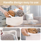 Cute Woven Storage Basket With Handle, Container For Gifts Empty, Decorative Organizer Bins Box For Pet Dog Toys Baby Essentials