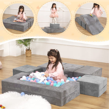 Gudoinsole Play Couch Sofa For Kids Tunnel Climber Fold Out Sofa Convertible Climb And Crawl Foam Playset For Creative Child Gir