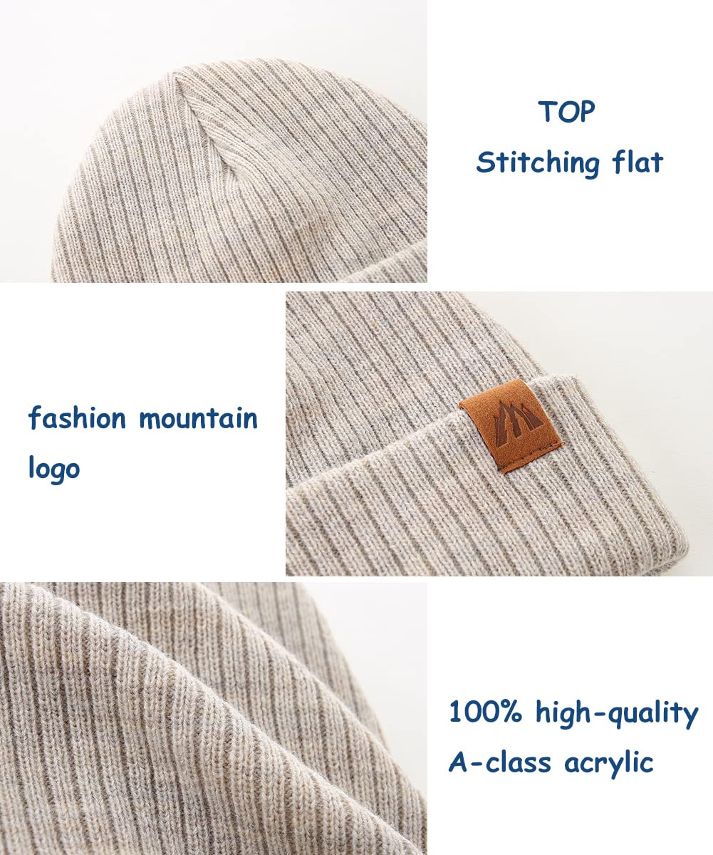2 Pack Beanie For Baby Boys Soft Knit Baby Winter Hat Classic Grey Warm Baby Beanies