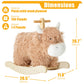Baby Rocking Horse for 1 Year Old,Wooden Cow/Yak Horse Rocking with Wicker Plush Wooden Ride On Toy for 2 Years Old Girl&Boy Nur