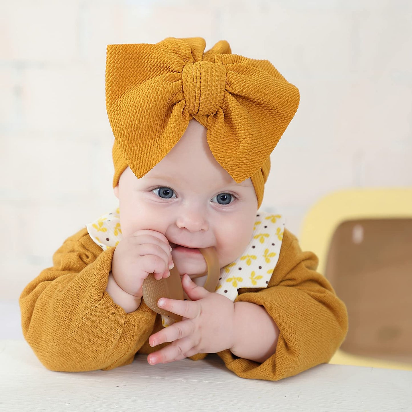 Angla 8 Pack Solid Large Knot Bowknot Hair Bow Beanie Turban Hat Cap India Muslim Islamic Headwrap Winter Hospital Nursery For N