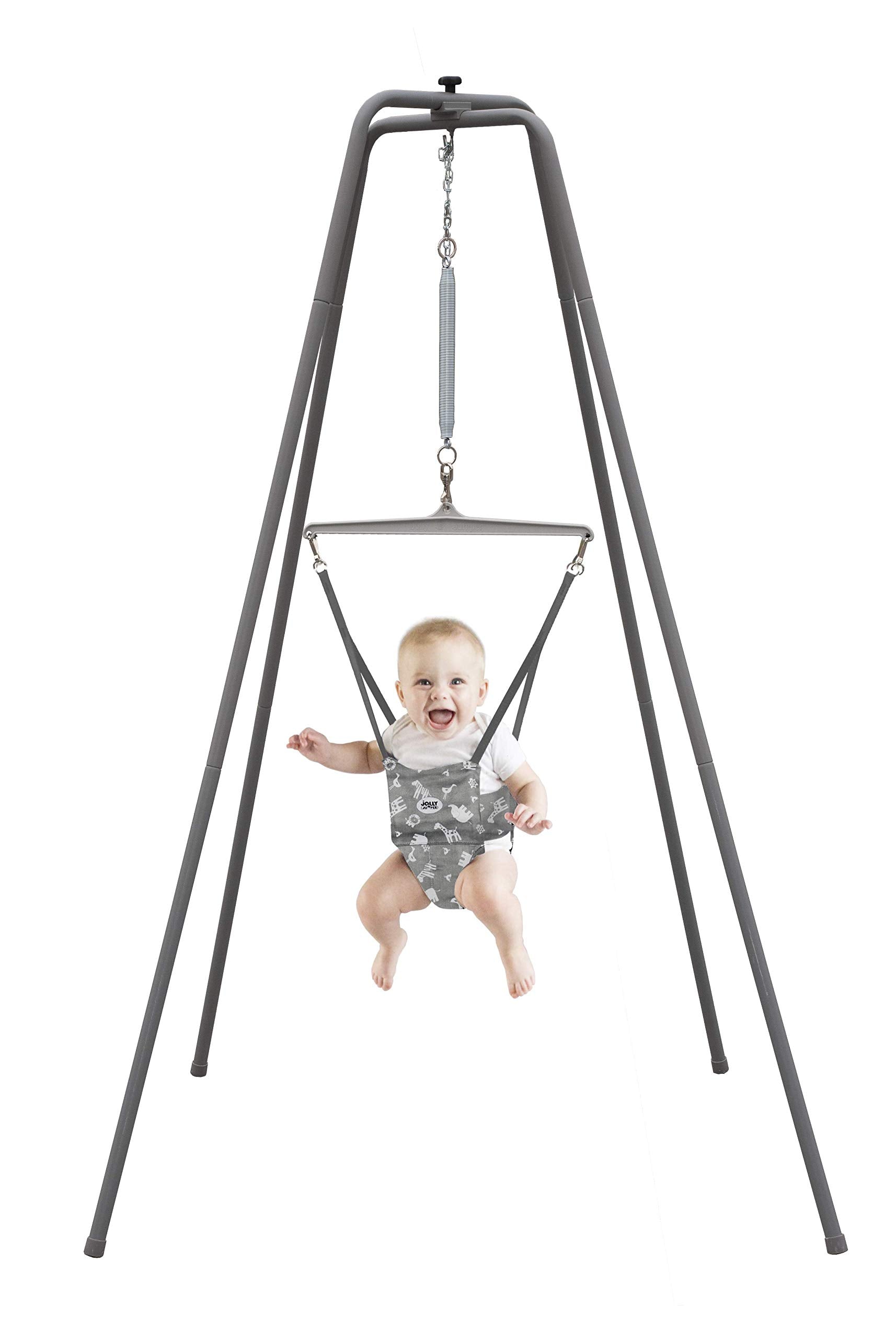 Jolly Jumper *Elite* Safari Print Saddle - The Original Jolly Jumper With Stand. Trusted By Parents To Provide Fun For Babies An