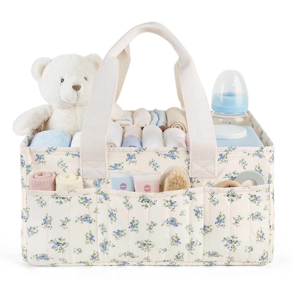 Lemoobolsa Diaper Caddy Organizer, Stylish Nursery Storage Basket, Gift for Baby Shower, Newborn Essentials, Portable Nursery St
