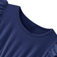 Twkioue Girl Ruffle Sleeve Dress Crewneck Tutu Tulle Fluffy Solid Color Dresses 817 Navy Blue 130