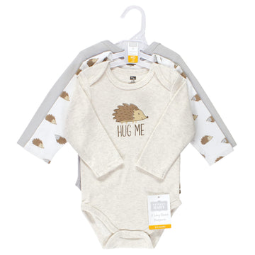Hudson Baby Unisex Baby Cotton Long-Sleeve Bodysuits, Hedgehog, 9-12 Months