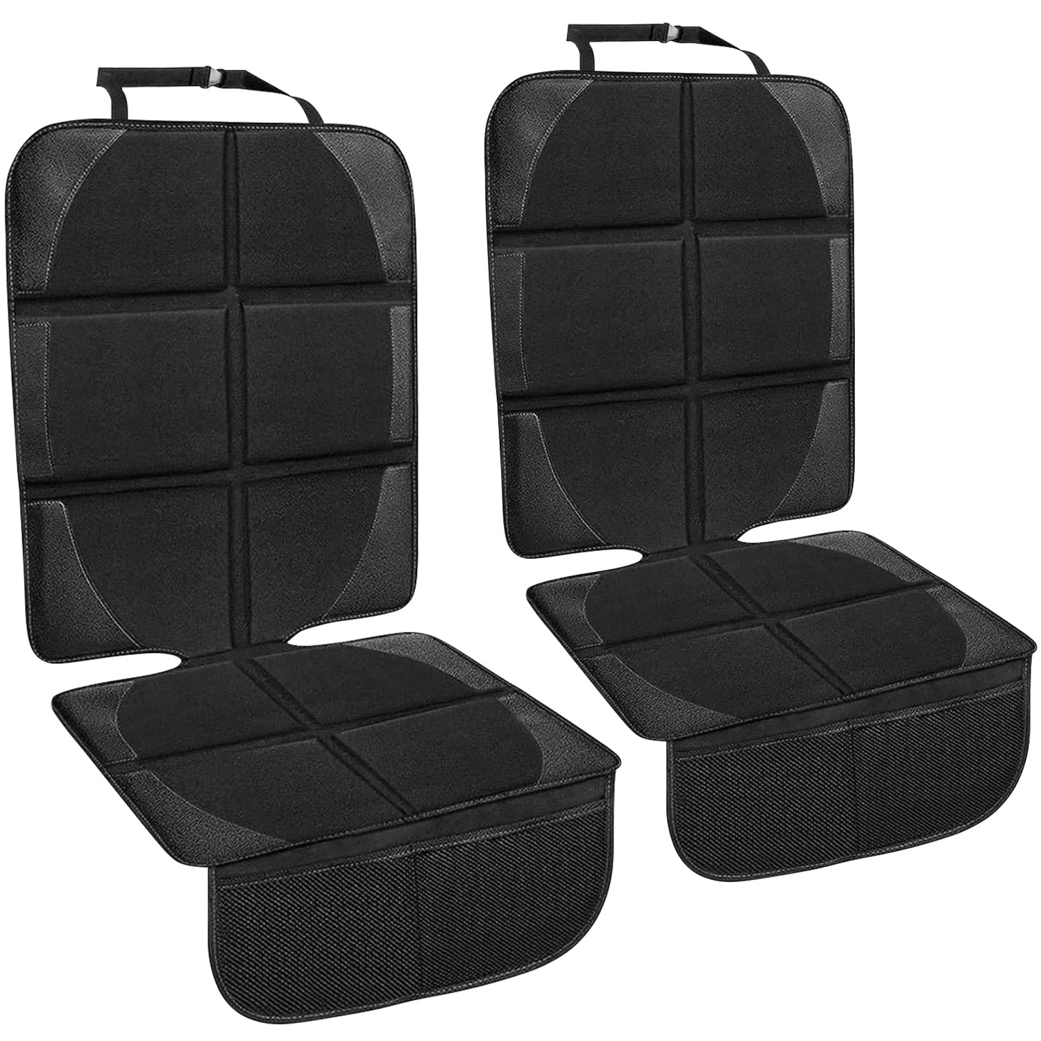 Runeti Car Seat Protector For Child And Baby Seats - 2 Pack Premium Fabic Waterproof & Non-Slip Backing Thick Padding With Mesh