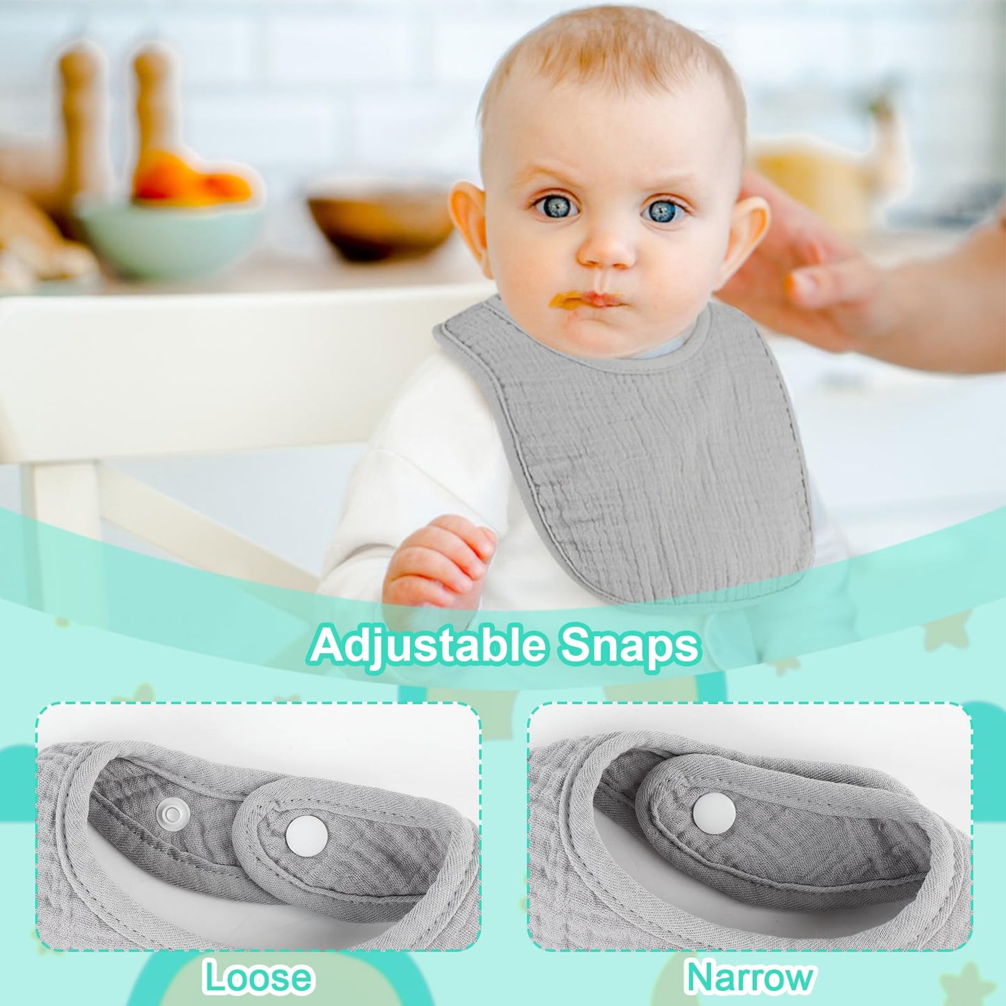 Accmor Muslin Baby Drool Bibs 6 Pack Baby Bandana Drool Bibs Soft Cotton Baby Bandana Bibs For Teething Drooling