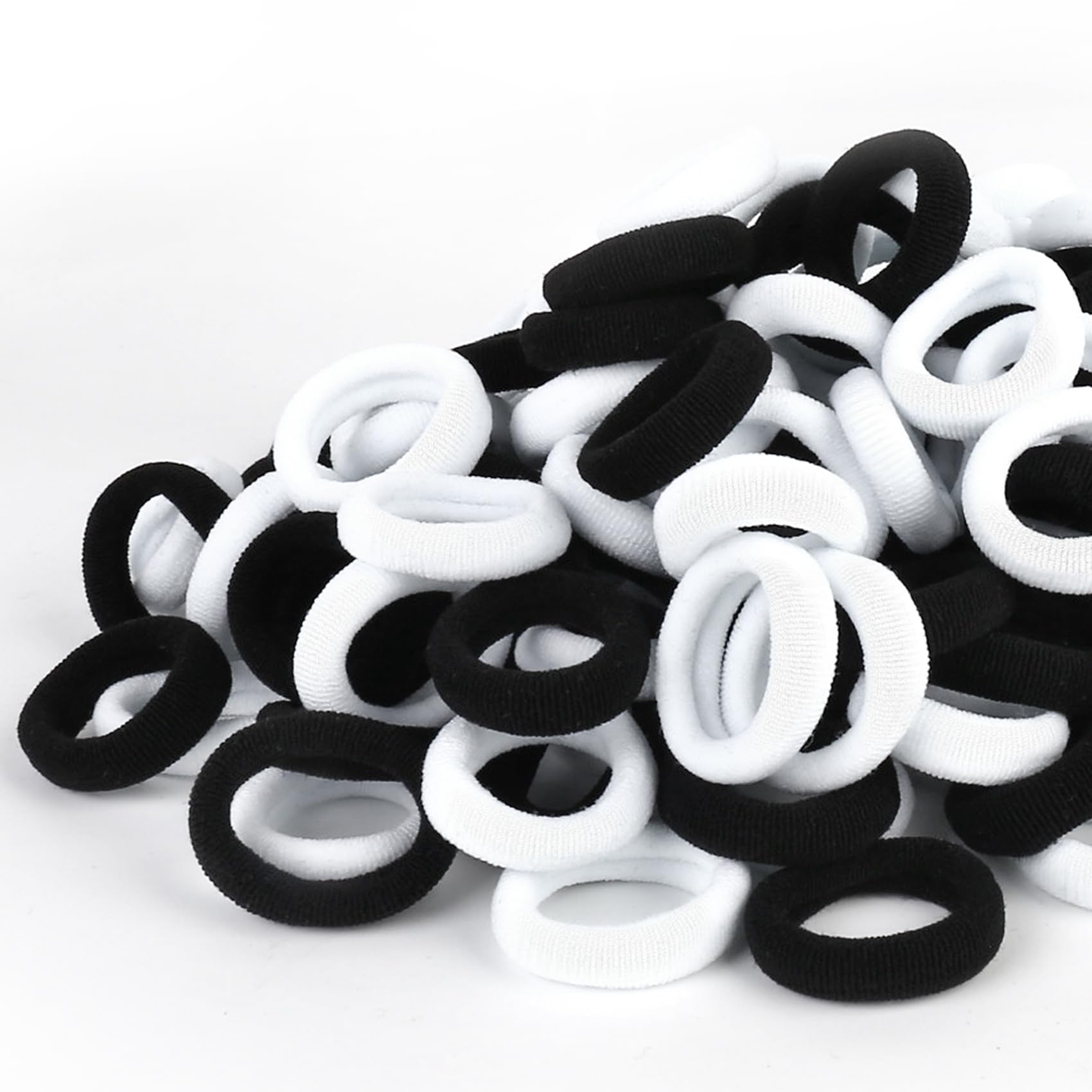 Qarwayoc Small Girls Hair Ties, Baby Toddler Hair Bands, Cotton Kids Hair Ponytail Holders No Damage And Mini Baby Elastic Holde