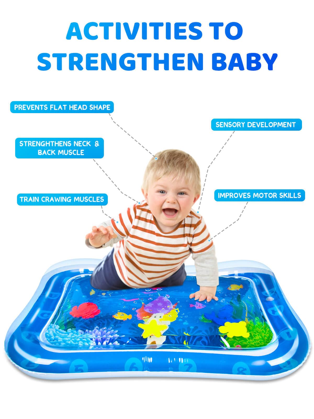 Sephix Baby Toys 0-3-6-12 Months Boy Gifts, Infant Toys 3-6 Months Water Tummy Time Mat, Baby Boy Stuff Essentials For Newborn T