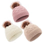 Danmy Baby Beanie Hat, Infant Newborn Toddler Winter Warm Knit Cap For Little Boys Girls, Winter Warm Hat (6-36 Months, White/Be