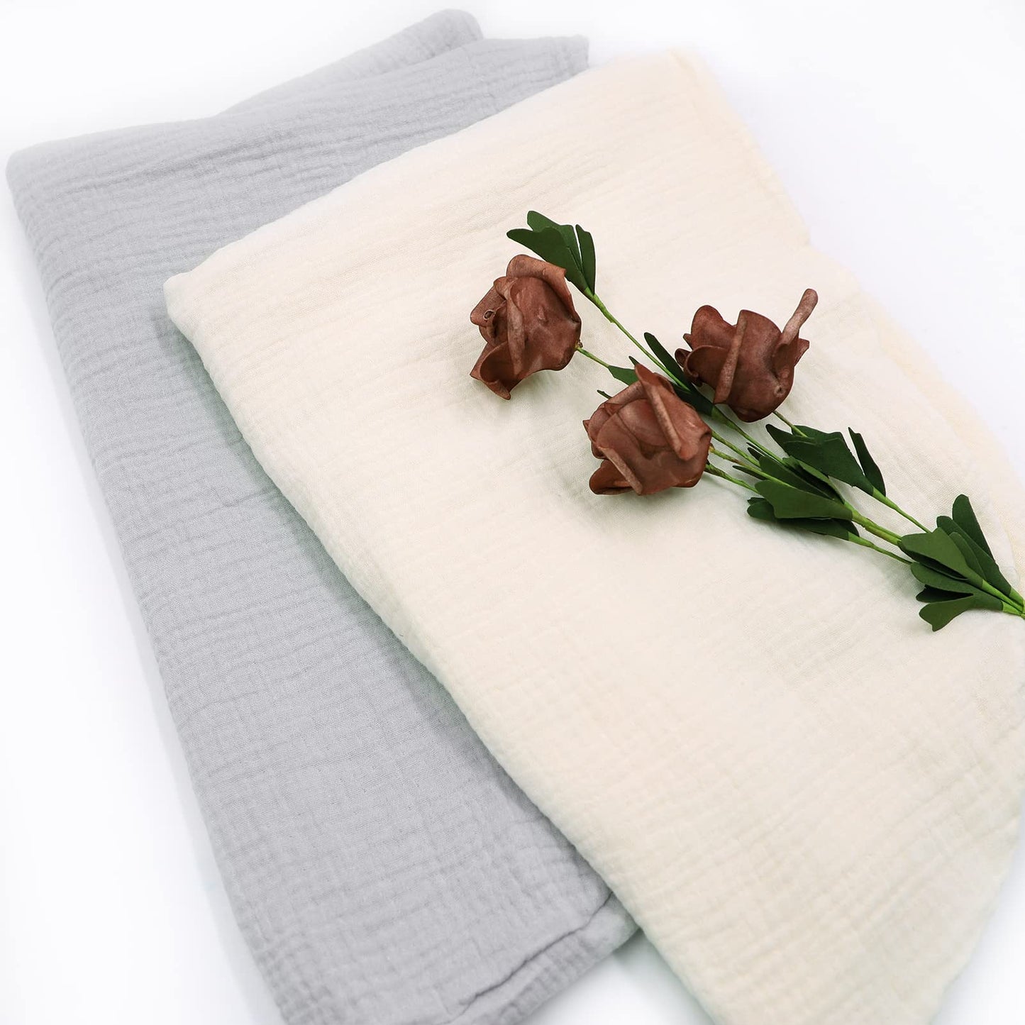 Hooyax Muslin Baby Lounger Cover 2 Pack, Organic Cotton Removable Slipcover For Newborn,Baby Padded Lounger Infant Floor Seat Co