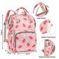 Xunteny Strawberry Baby Diaper Bag Backpack For Girls Boys, Waterproof Large Maternity Nappy Bags For Mom