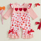 Fiomva Newborn Baby Girl Valentines Day Outfits Spring Fall Romper Infant One Piece Jumpsuit Valentine Heart Clothes (A Valentin